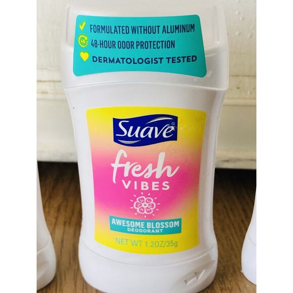 Lot 4 Suave Women’s 48HR Deodorant Fresh Vibes Awesome Blossom, 1.2 Oz No Alumin - Picture 2 of 9